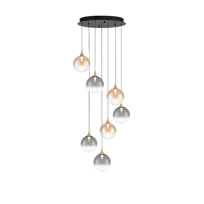 Eurofase 48928 Iissa 7-lt 21" LED Multi Drop Chandelier - Mixed Glass