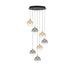 Eurofase 48928 Iissa 7-lt 21" LED Multi Drop Chandelier - Mixed Glass
