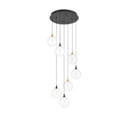Eurofase 48930 Iissa 7-lt 21" LED Multi Drop Chandelier - Clear Glass