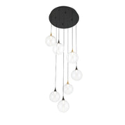 Eurofase 48930 Iissa 7-lt 21" LED Multi Drop Chandelier - Clear Glass