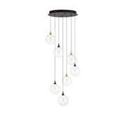 Eurofase 48930 Iissa 7-lt 21" LED Multi Drop Chandelier - Clear Glass