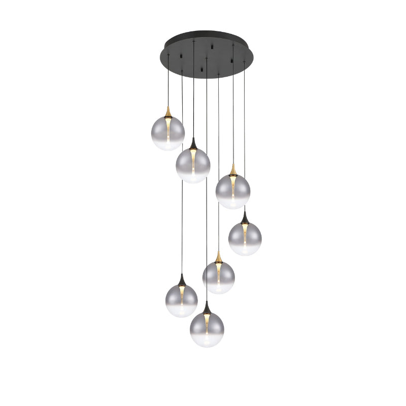 Eurofase 48930 Iissa 7-lt 21" LED Multi Drop Chandelier - Smoke Glass