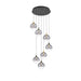 Eurofase 48930 Iissa 7-lt 21" LED Multi Drop Chandelier - Smoke Glass