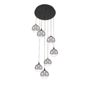 Eurofase 48930 Iissa 7-lt 21" LED Multi Drop Chandelier - Smoke Glass