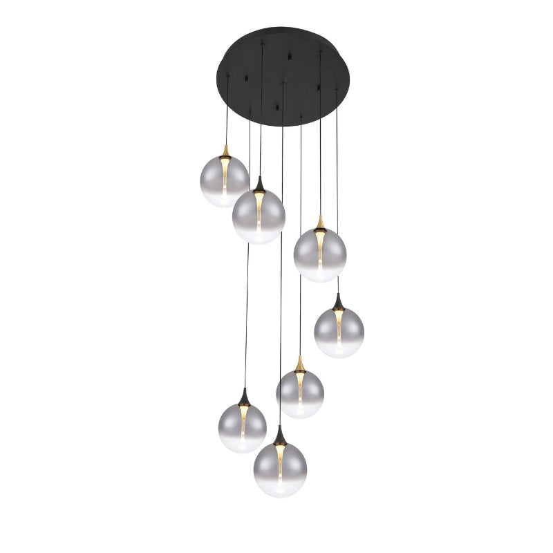 Eurofase 48930 Iissa 7-lt 21" LED Multi Drop Chandelier - Smoke Glass