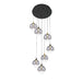 Eurofase 48930 Iissa 7-lt 21" LED Multi Drop Chandelier - Smoke Glass