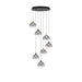 Eurofase 48930 Iissa 7-lt 21" LED Multi Drop Chandelier - Smoke Glass