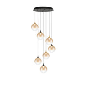 Eurofase 48930 Iissa 7-lt 21" LED Multi Drop Chandelier - Amber Glass