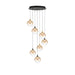 Eurofase 48930 Iissa 7-lt 21" LED Multi Drop Chandelier - Amber Glass
