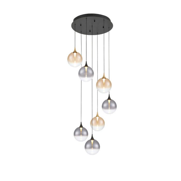 Eurofase 48930 Iissa 7-lt 21" LED Multi Drop Chandelier - Mixed Glass