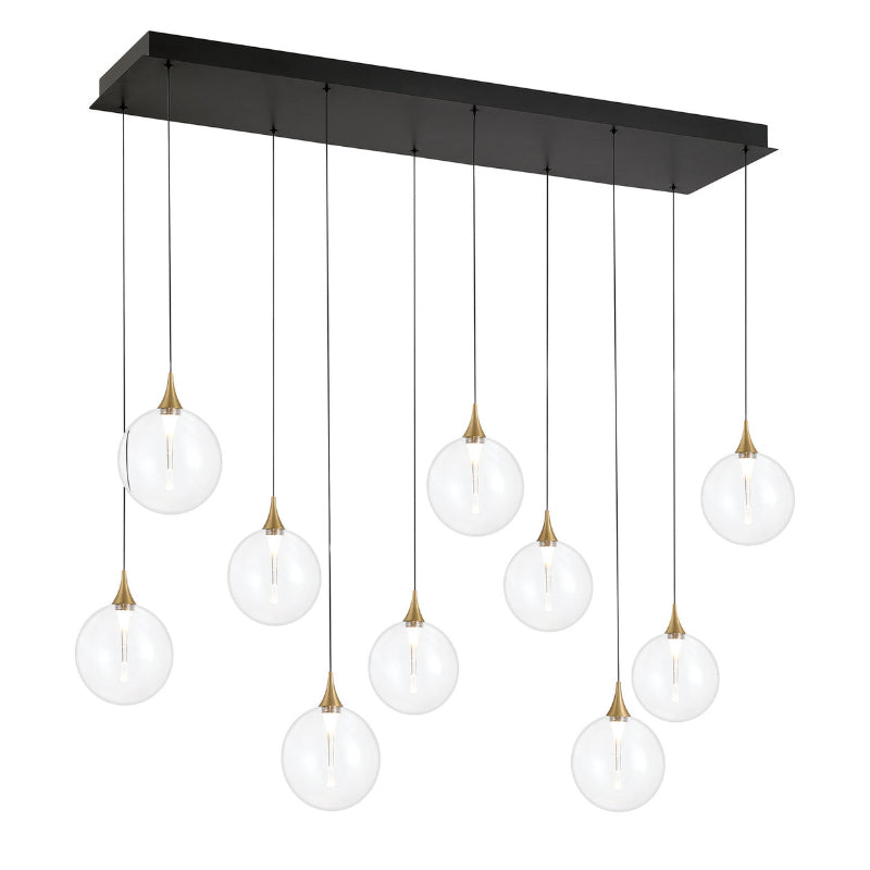 Eurofase 48932 Iissa 10-lt 47" LED Multi Drop Chandelier - Clear Glass