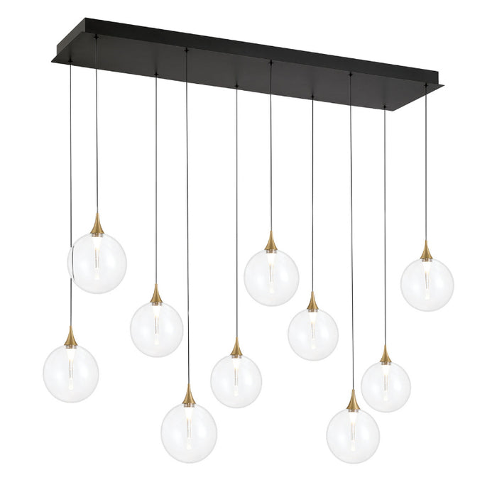 Eurofase 48932 Iissa 10-lt 47" LED Multi Drop Chandelier - Clear Glass