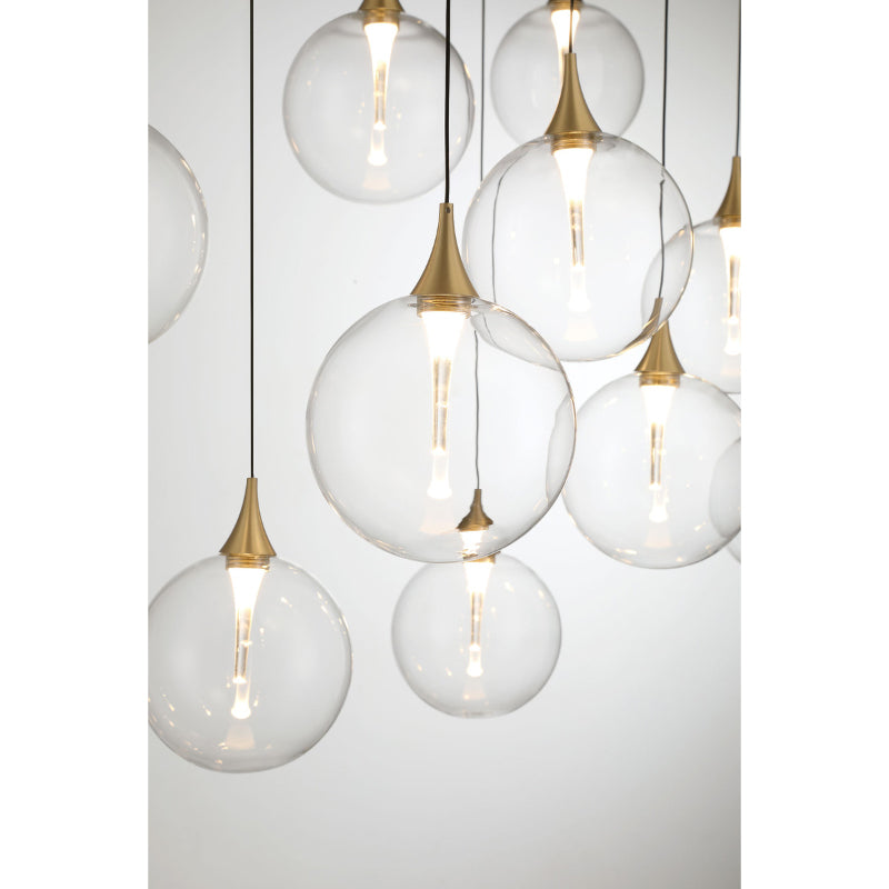Eurofase 48932 Iissa 10-lt 47" LED Multi Drop Chandelier - Clear Glass
