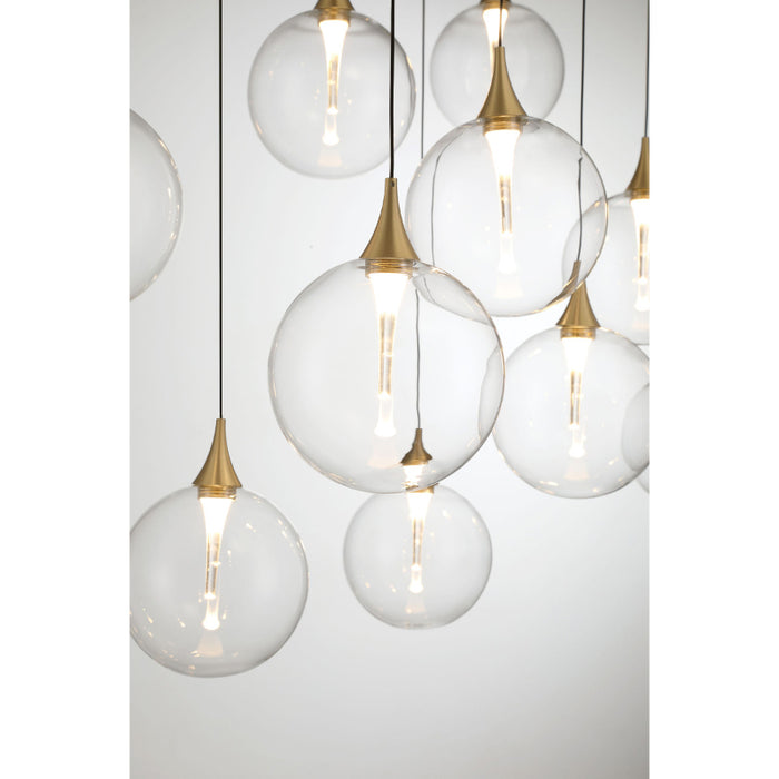 Eurofase 48932 Iissa 10-lt 47" LED Multi Drop Chandelier - Clear Glass
