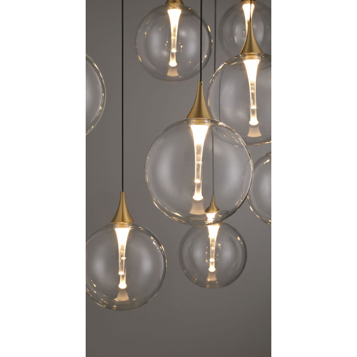 Eurofase 48932 Iissa 10-lt 47" LED Multi Drop Chandelier - Clear Glass