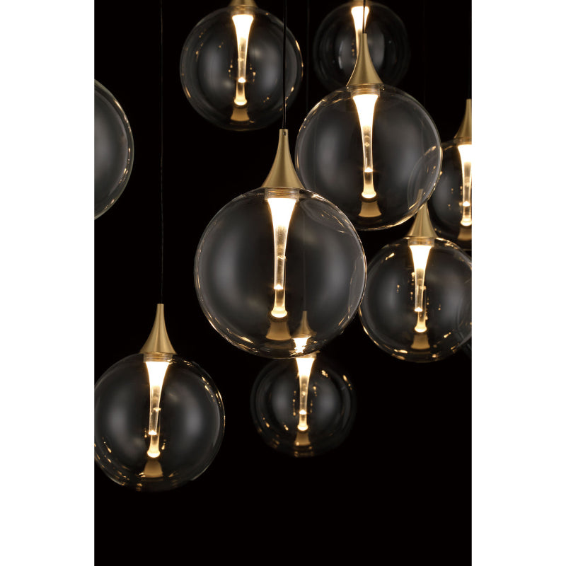 Eurofase 48932 Iissa 10-lt 47" LED Multi Drop Chandelier - Clear Glass