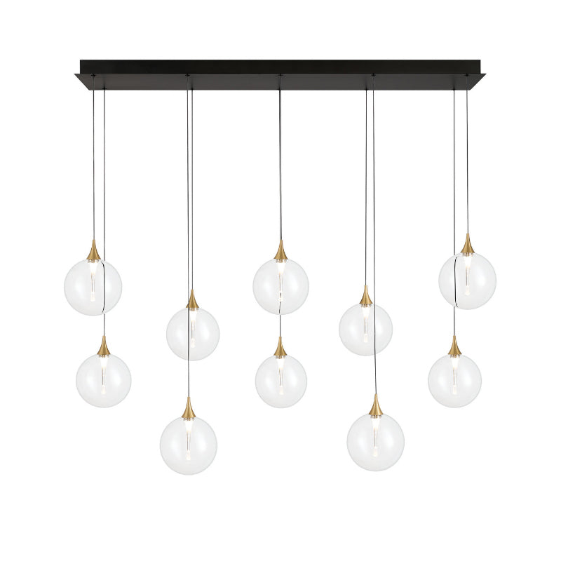 Eurofase 48932 Iissa 10-lt 47" LED Multi Drop Chandelier - Clear Glass