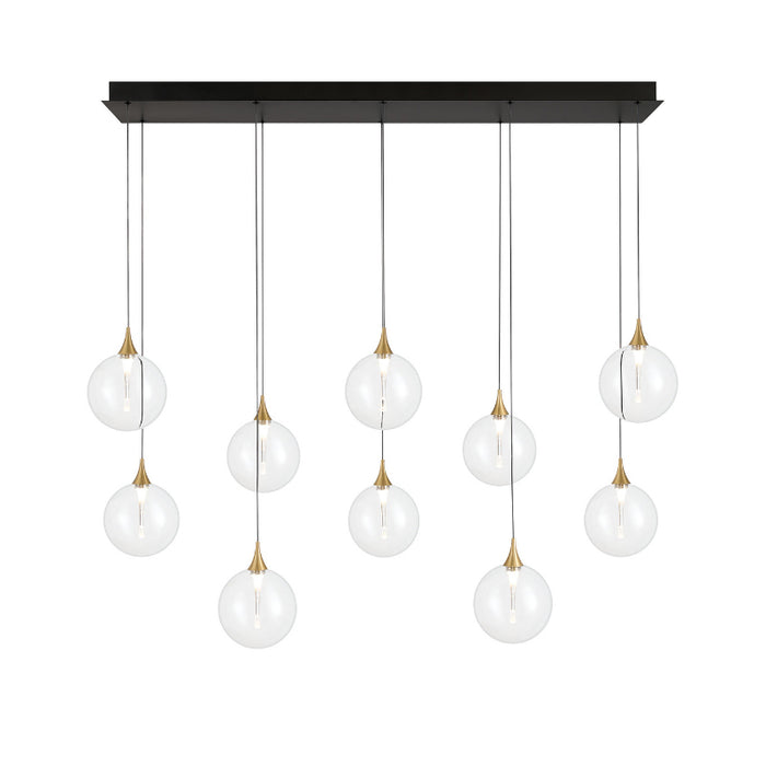 Eurofase 48932 Iissa 10-lt 47" LED Multi Drop Chandelier - Clear Glass