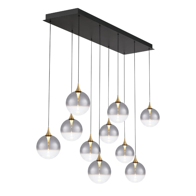 Eurofase 48932 Iissa 10-lt 47" LED Multi Drop Chandelier - Smoke Glass