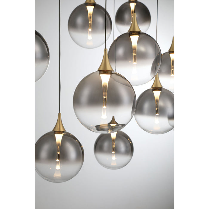 Eurofase 48932 Iissa 10-lt 47" LED Multi Drop Chandelier - Smoke Glass