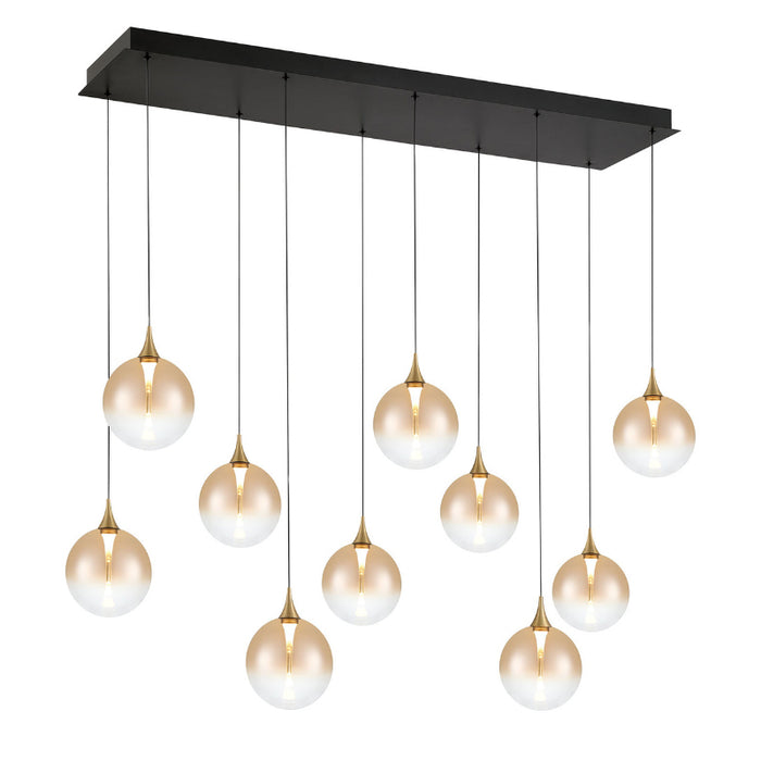 Eurofase 48932 Iissa 10-lt 47" LED Multi Drop Chandelier - Amber Glass