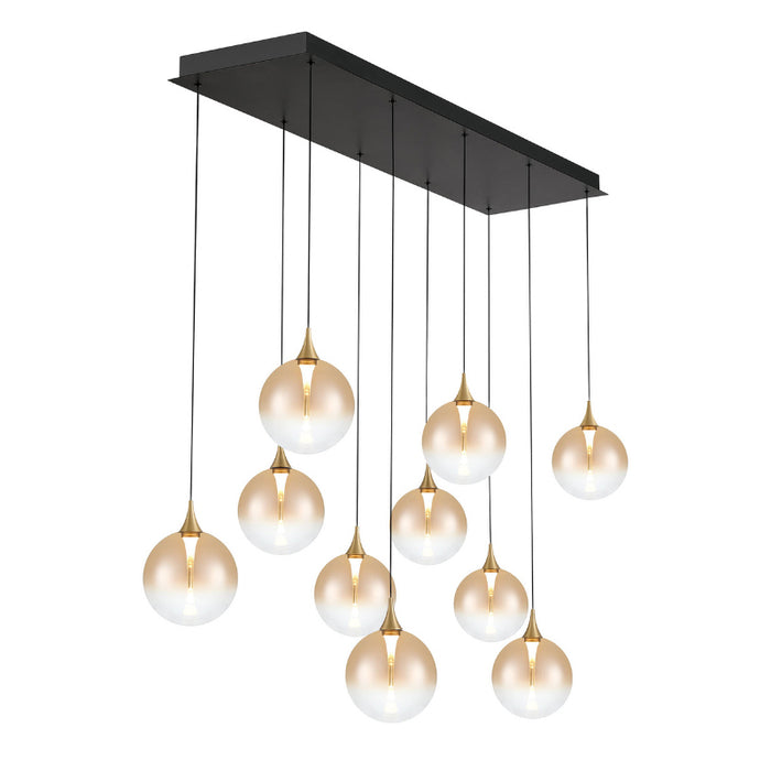 Eurofase 48932 Iissa 10-lt 47" LED Multi Drop Chandelier - Amber Glass