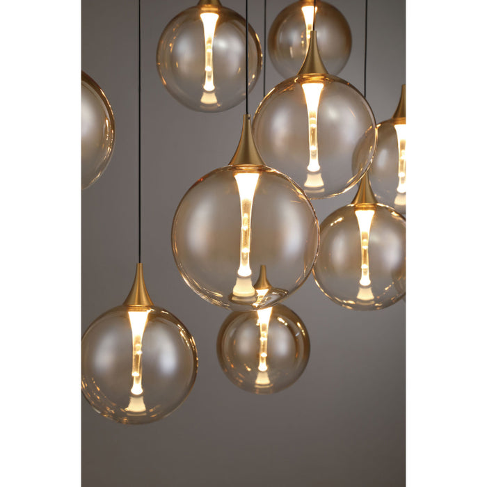 Eurofase 48932 Iissa 10-lt 47" LED Multi Drop Chandelier - Amber Glass