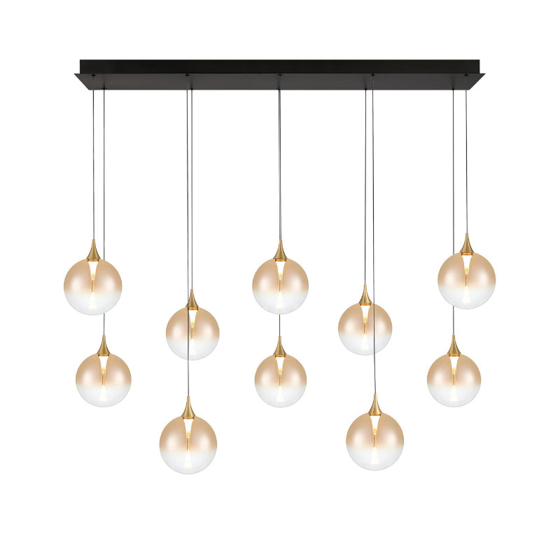 Eurofase 48932 Iissa 10-lt 47" LED Multi Drop Chandelier - Amber Glass