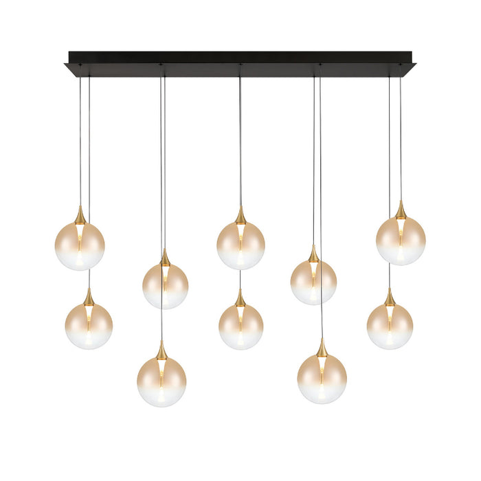 Eurofase 48932 Iissa 10-lt 47" LED Multi Drop Chandelier - Amber Glass