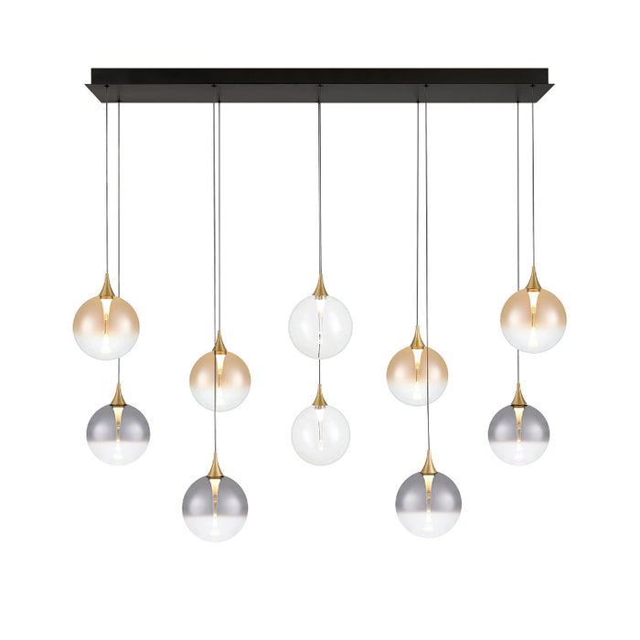 Eurofase 48932 Iissa 10-lt 47" LED Multi Drop Chandelier - Mixed Glass