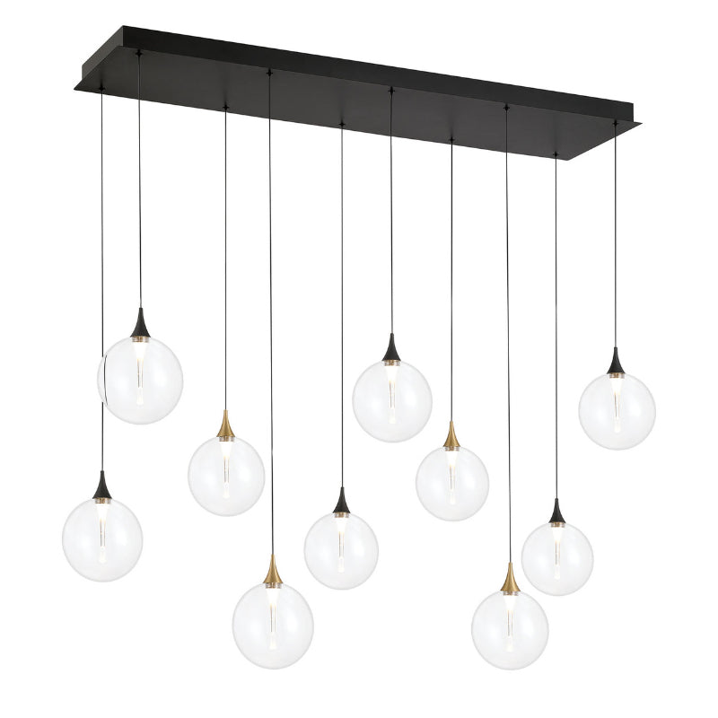 Eurofase 48934 Iissa 10-lt 47" LED Multi Drop Chandelier - Clear Glass