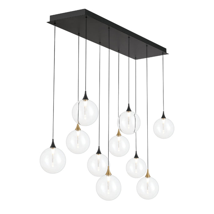 Eurofase 48934 Iissa 10-lt 47" LED Multi Drop Chandelier - Clear Glass