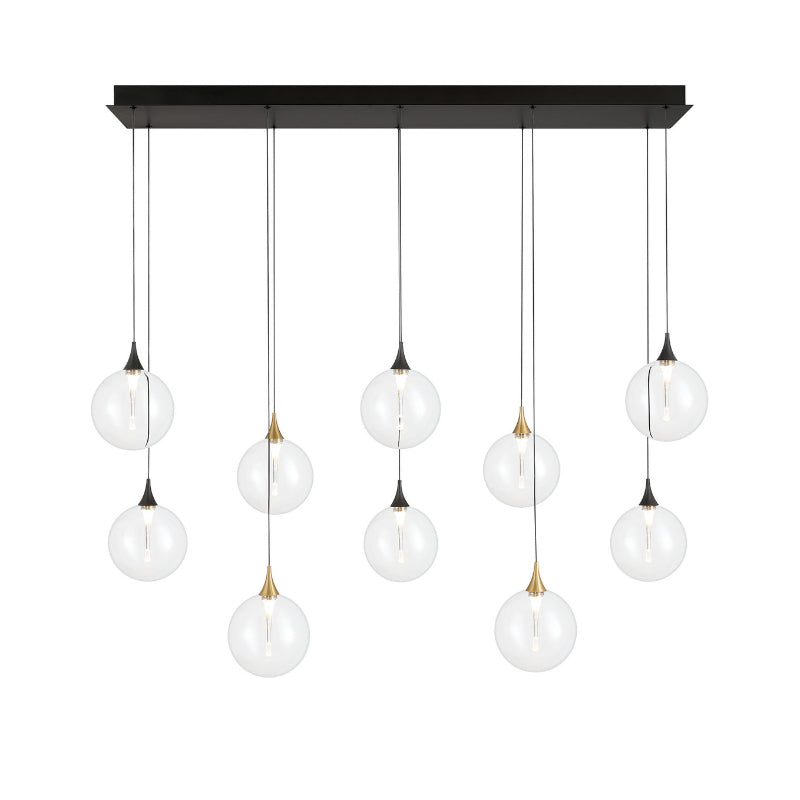 Eurofase 48934 Iissa 10-lt 47" LED Multi Drop Chandelier - Clear Glass