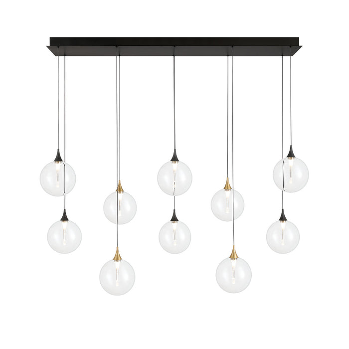 Eurofase 48934 Iissa 10-lt 47" LED Multi Drop Chandelier - Clear Glass