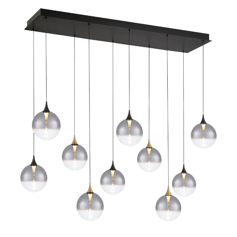 Eurofase 48934 Iissa 10-lt 47" LED Multi Drop Chandelier - Smoke Glass