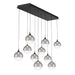 Eurofase 48934 Iissa 10-lt 47" LED Multi Drop Chandelier - Smoke Glass