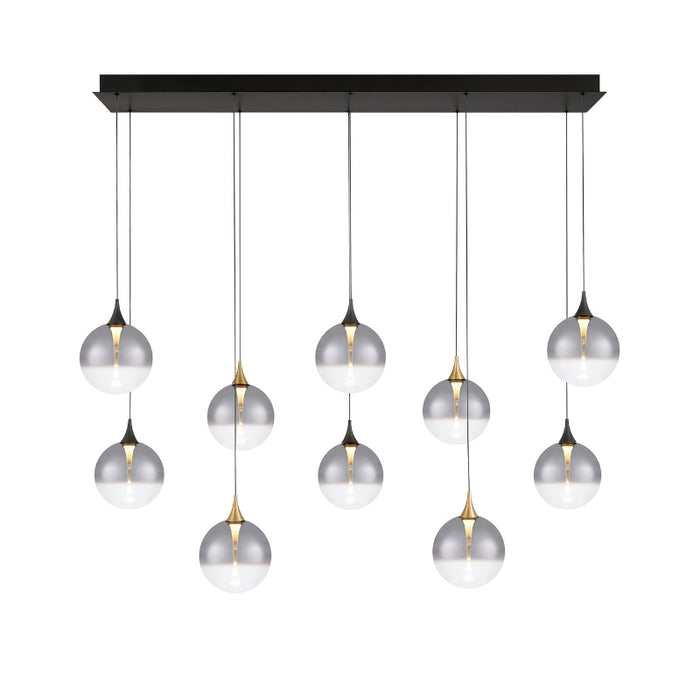 Eurofase 48934 Iissa 10-lt 47" LED Multi Drop Chandelier - Smoke Glass