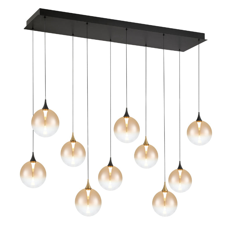 Eurofase 48934 Iissa 10-lt 47" LED Multi Drop Chandelier - Amber Glass