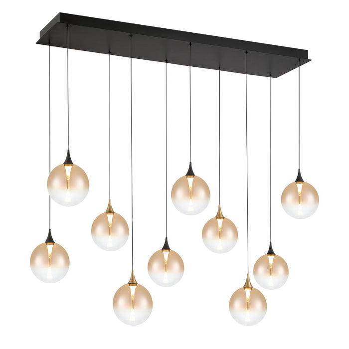 Eurofase 48934 Iissa 10-lt 47" LED Multi Drop Chandelier - Amber Glass