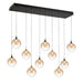 Eurofase 48934 Iissa 10-lt 47" LED Multi Drop Chandelier - Amber Glass