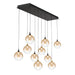 Eurofase 48934 Iissa 10-lt 47" LED Multi Drop Chandelier - Amber Glass