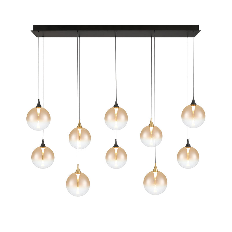 Eurofase 48934 Iissa 10-lt 47" LED Multi Drop Chandelier - Amber Glass