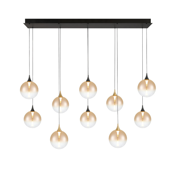 Eurofase 48934 Iissa 10-lt 47" LED Multi Drop Chandelier - Amber Glass