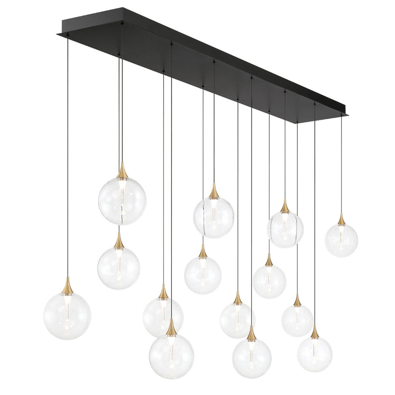 Eurofase 48938 Iissa 14-lt 72" LED Multi Drop Chandelier -  Clear Glass