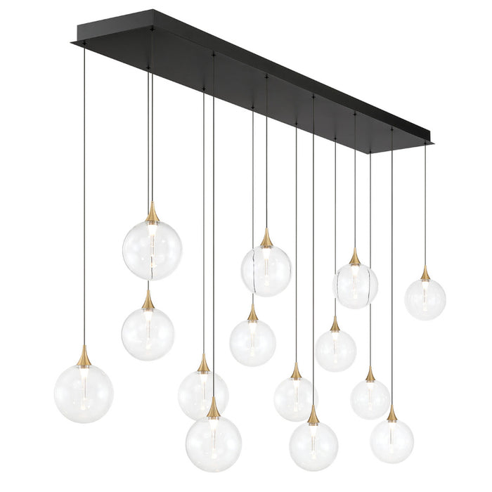 Eurofase 48938 Iissa 14-lt 72" LED Multi Drop Chandelier -  Clear Glass