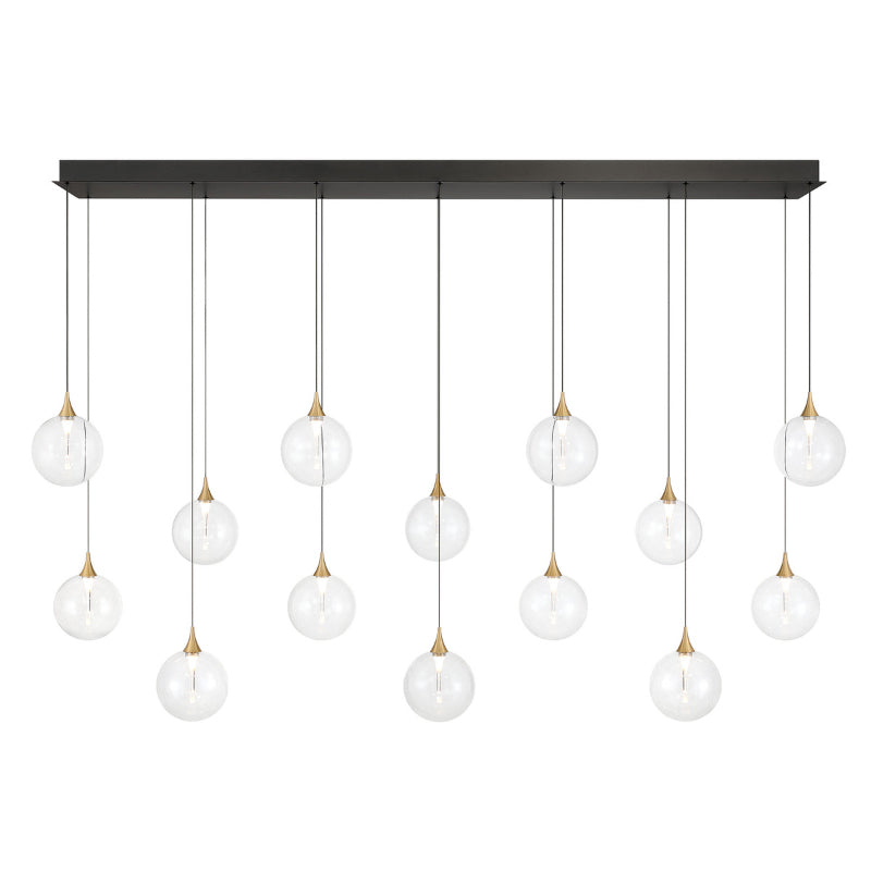 Eurofase 48938 Iissa 14-lt 72" LED Multi Drop Chandelier - Clear Glass
