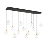 Eurofase 48938 Iissa 14-lt 72" LED Multi Drop Chandelier - Clear Glass