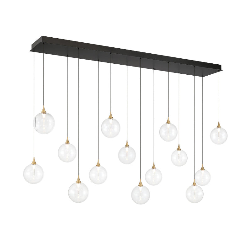 Eurofase 48938 Iissa 14-lt 72" LED Multi Drop Chandelier - Clear Glass