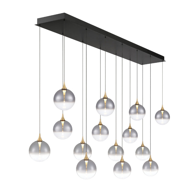 Eurofase 48938 Iissa 14-lt 72" LED Multi Drop Chandelier - Smoke Glass