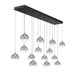 Eurofase 48938 Iissa 14-lt 72" LED Multi Drop Chandelier - Smoke Glass